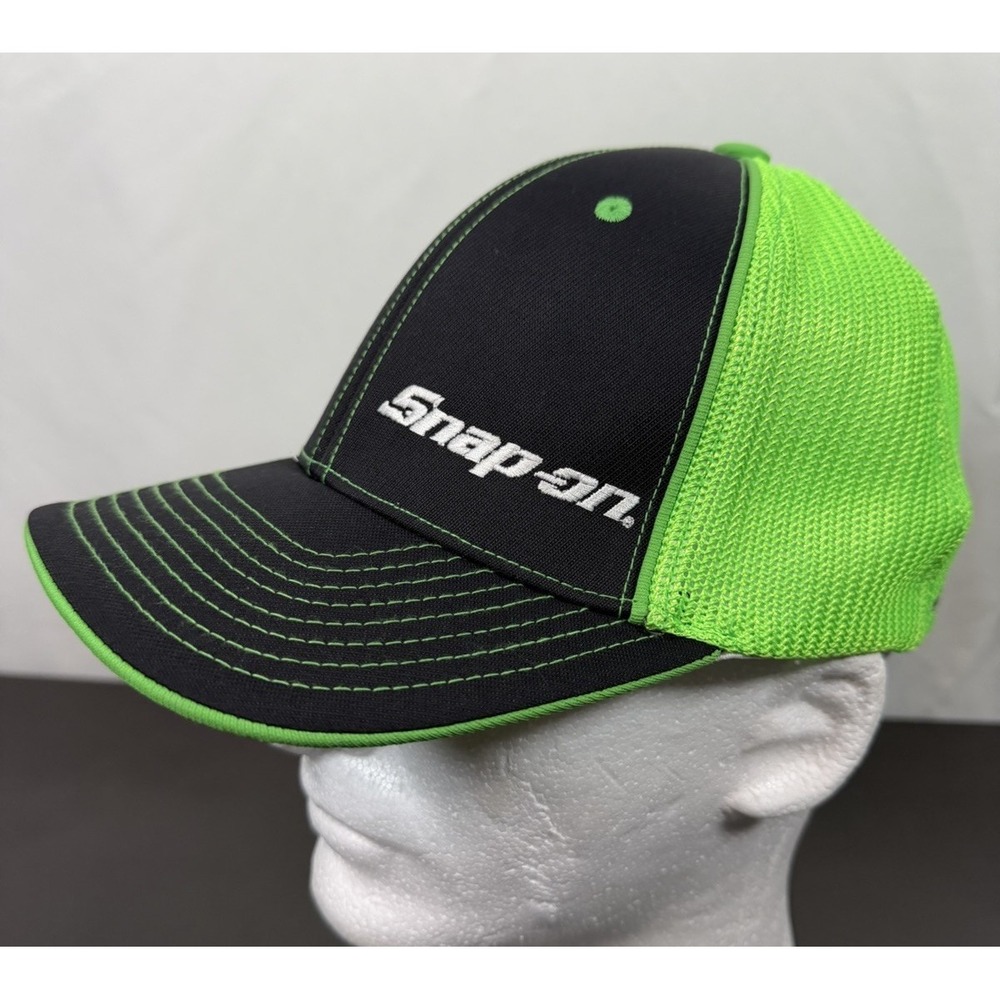 Snap On Hand Tools Hat Green and Black Embroidered Fitted Hat Size SM-MD
